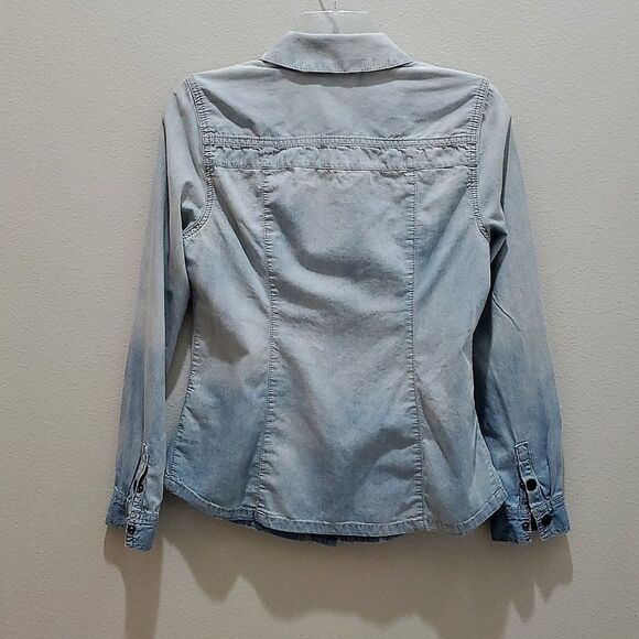 RUFF HEWN SHIRT, Sz S, BLUE, 100%COTTON, LONG SLEEVE - Picture 7 of 11